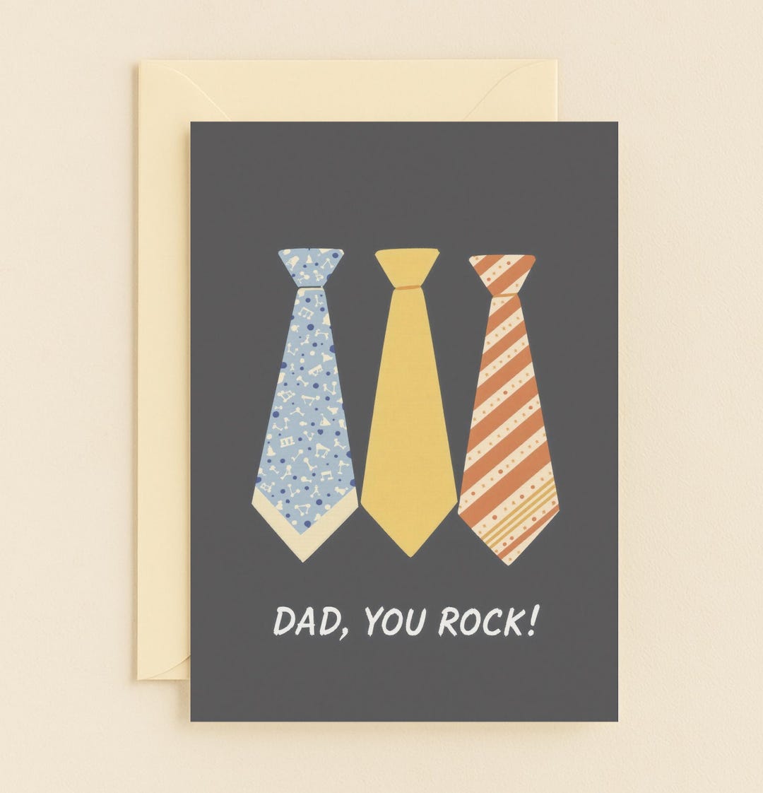 Dad You Rock Father's Day Card - Etsy