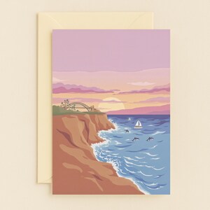 Cartão de felicitações Sunset Ocean