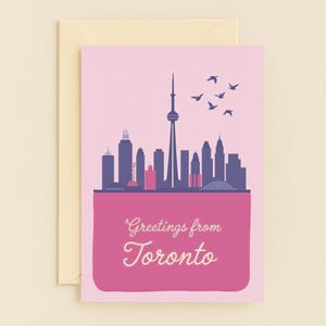 Tarjeta de felicitación con el horizonte de Toronto