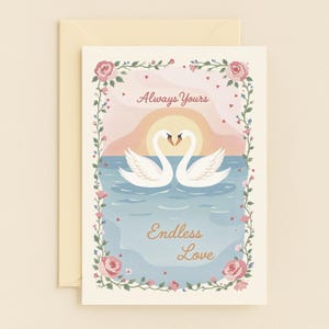 Verjaardagskaart Swan Love