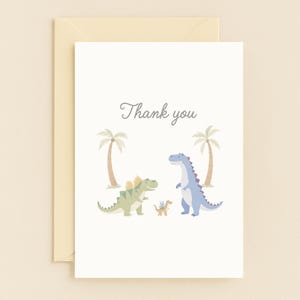 Cartão de agradecimento da família dos dinossauros