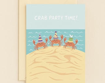 Crab Party Birthday Card