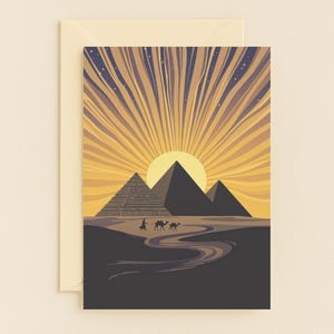 Pyramids Sunset Greeting Card