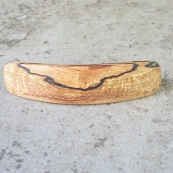Spalted Poplar Wood Hair Barrettes, Rustic Wooden Hair Clips  - Great Gift Item - 2 3/4"(7cm) Clip - 011