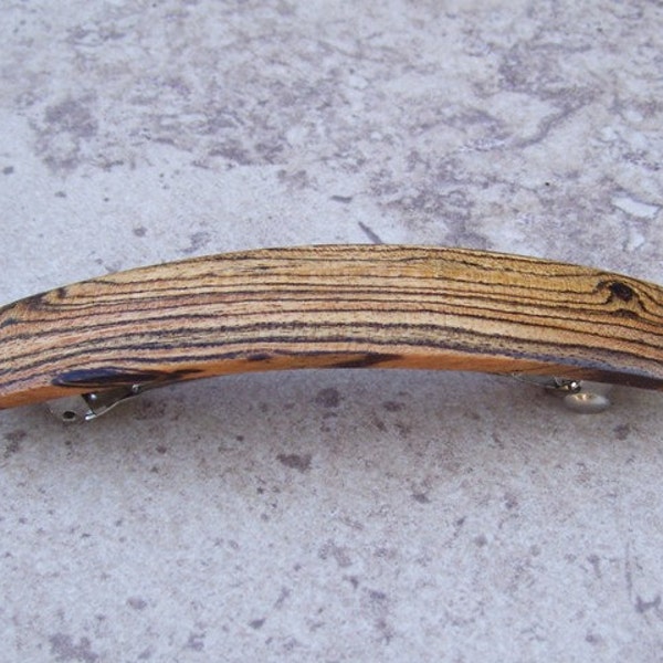 Large Bocote Wood Wooden Hair Barrettes or Hair Clips -  Great Gift For Her - 4 1/4" by 7/8" - 597
