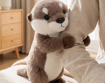 Weiches Otter-Plüschtier, gemütliches gefülltes Tier, Kuschel-Begleiter