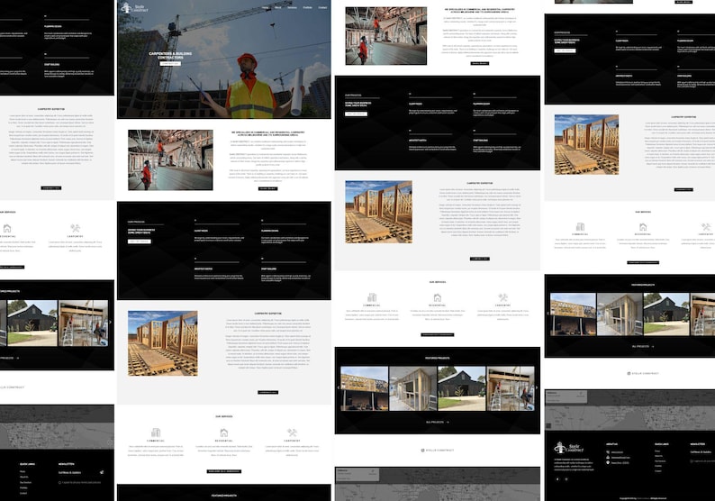 Construction WordPress Theme • Elementor Business Website Template • Contractor Company Site Design • Portfolio and  Services Pages