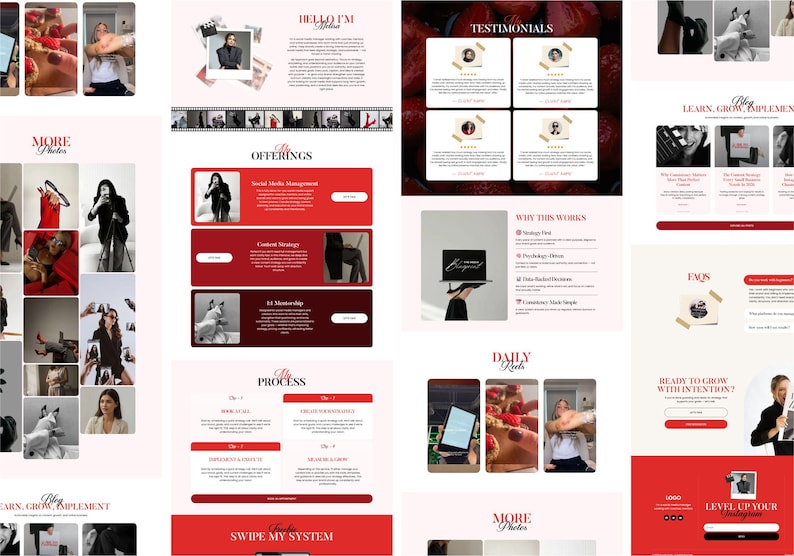 Professional Elementor website design for content creators and service-based businesses with ecommerce and consultation features
