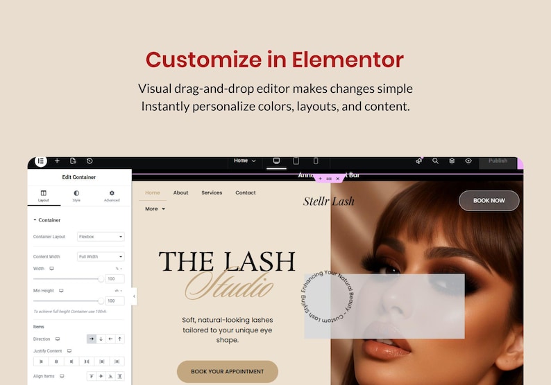 Modern blog layout for lash educators and artists, professional typography for beauty industry articles and SEO.