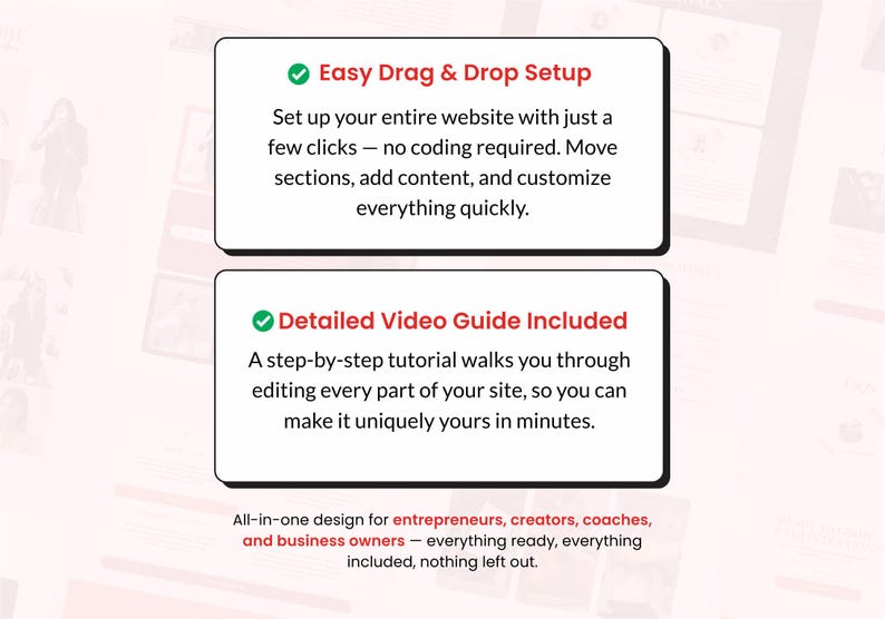 High-end Elementor WordPress website theme with landing page, blog, shop, and booking system for online businesses and creators