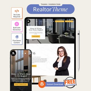 WordPress Real Office Theme - Website Vorlage für Makler, modernes Responsive Design