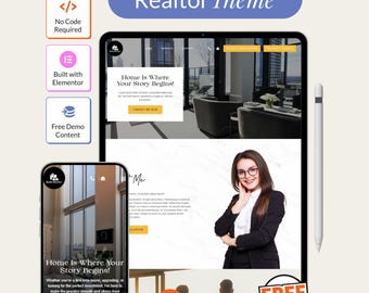 WordPress Real Office Theme - Website Vorlage für Makler, modernes Responsive Design