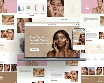 Skincare Shopify Ecommerce Theme | Beauty  & Wellness Online Store Template | Skin Care Product Store, Customizable Boutique Theme