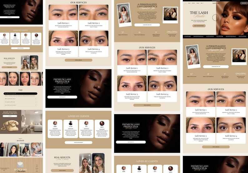 Online appointment booking page for eyelash extensions, no monthly fee booking system for beauty salon website theme.