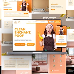 Plantilla de sitio web de servicio de limpieza / Sitio comercial de WordPress Elementor / Diseño web editable para limpieza de casas y empleados domésticos