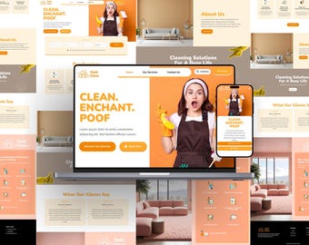 Cleaning Service Website Template | WordPress  Elementor Business Site | Maid & Home Cleaning Web Design Editable