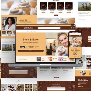 Bakery Website Template – Home Baker Shop for Cakes, Coffee, Sweets, Dessert Store, Ecommerce WordPress Theme For Elementor