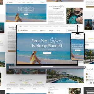 Travel Agency WordPress Theme • Minimal Modern Elementor Template • Vacation Planner Website Design for Tour and Travel Agents