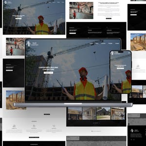 Construction WordPress Theme • Elementor Business Website Template • Contractor Company Site Design • Portfolio and  Services Pages