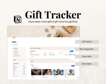 Gift Tracker Notion Template | Ideas, Birthdays & History
