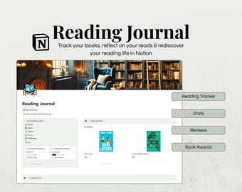 Reading Journal & Book Library Notion Template (EN, FR)