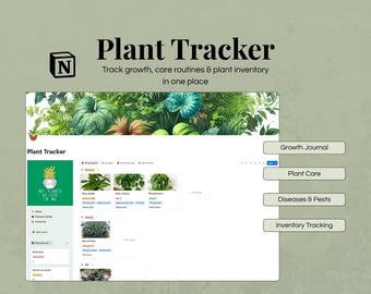 Plant Care Tracker & Growth Journal Notion Template (EN/FR)