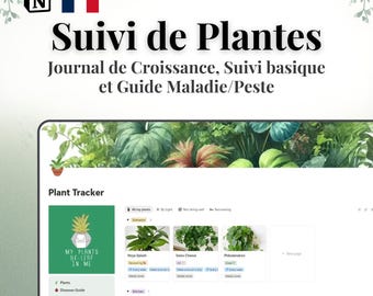 Suivi de plantes & Journal de croissance Template Notion (FR)