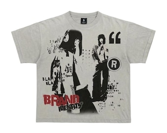 Y2K Grunge Graphic Tee – Vintage Style Streetwear Shirt with Brand Identity