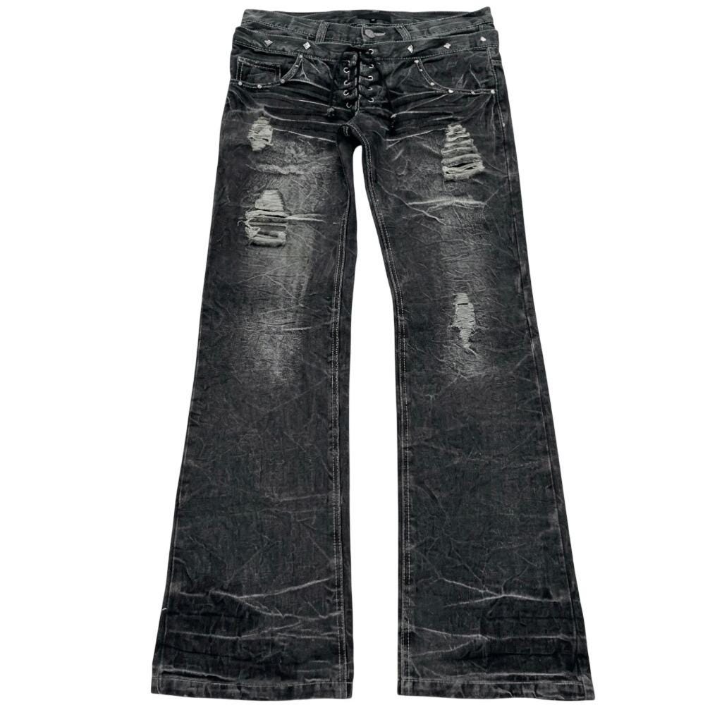 Y2k Jeans Lace Up - Etsy Hong Kong