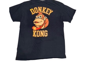 Donkey Kong Nintendo Graphic T-Shirt Gildan Unisex Black Cotton Tee Retro Gaming