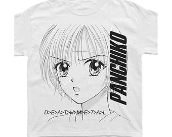 Panchiko Deathmetal Anime Graphic T-Shirt White Cotton Short Sleeve Tee Womens