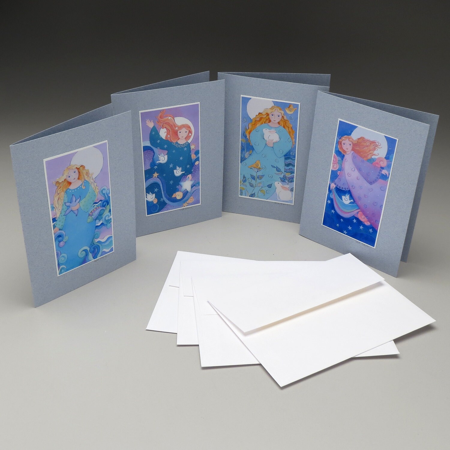 Blank Notecards, FULL MOON SERIES, Set of Four - Etsy