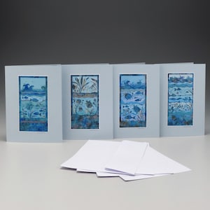 CHANSONS DE MER, cartes de correspondance vierges, nature, papeterie, lot de quatre