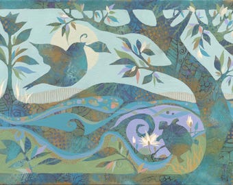 Dreamscape, a 12x24 inch original acrylic painting on Canvas, Original art , nature theme, home decor