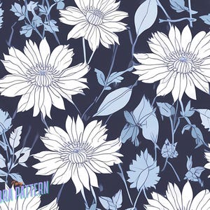 Kornblumen Floral Digitales Papier, A5 & US Letter, 300DPI JPG druckbare blaue Wildblumen Cover für Journal und Planer