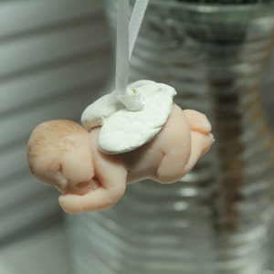 Miniature Clay baby angel Christmas ornament