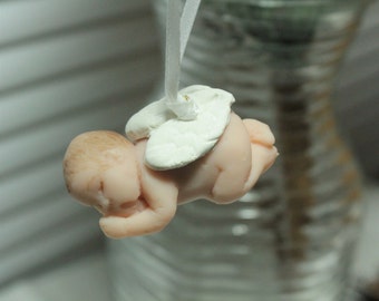 Miniature Clay baby angel Christmas ornament