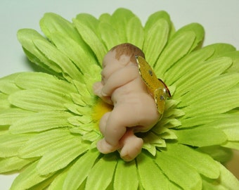 Miniature clay garden fairy baby, can be used for a fairy garden or shelf fairy