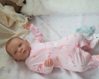 Awake Elizabeth reborn baby girl life like doll, magnetic pacifier, and ready to ship