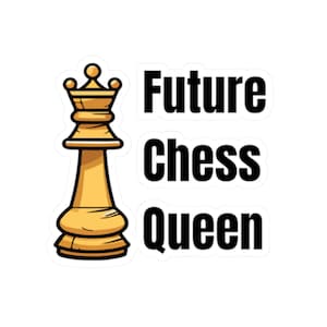 Chess Queen Stickers, Chess Vinyl Decal Stickers, Chess Lover Gift, Chess Player Gift, Fun Chess Decal Sticker, Cool Chess Decal Sticker