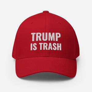 Trump Is Trash Hat - Anti Trump Dad Hat Bold Political Satire Hat - Protest for Activist, Funny Anti-MAGA Gift Democrat Liberal Progressive