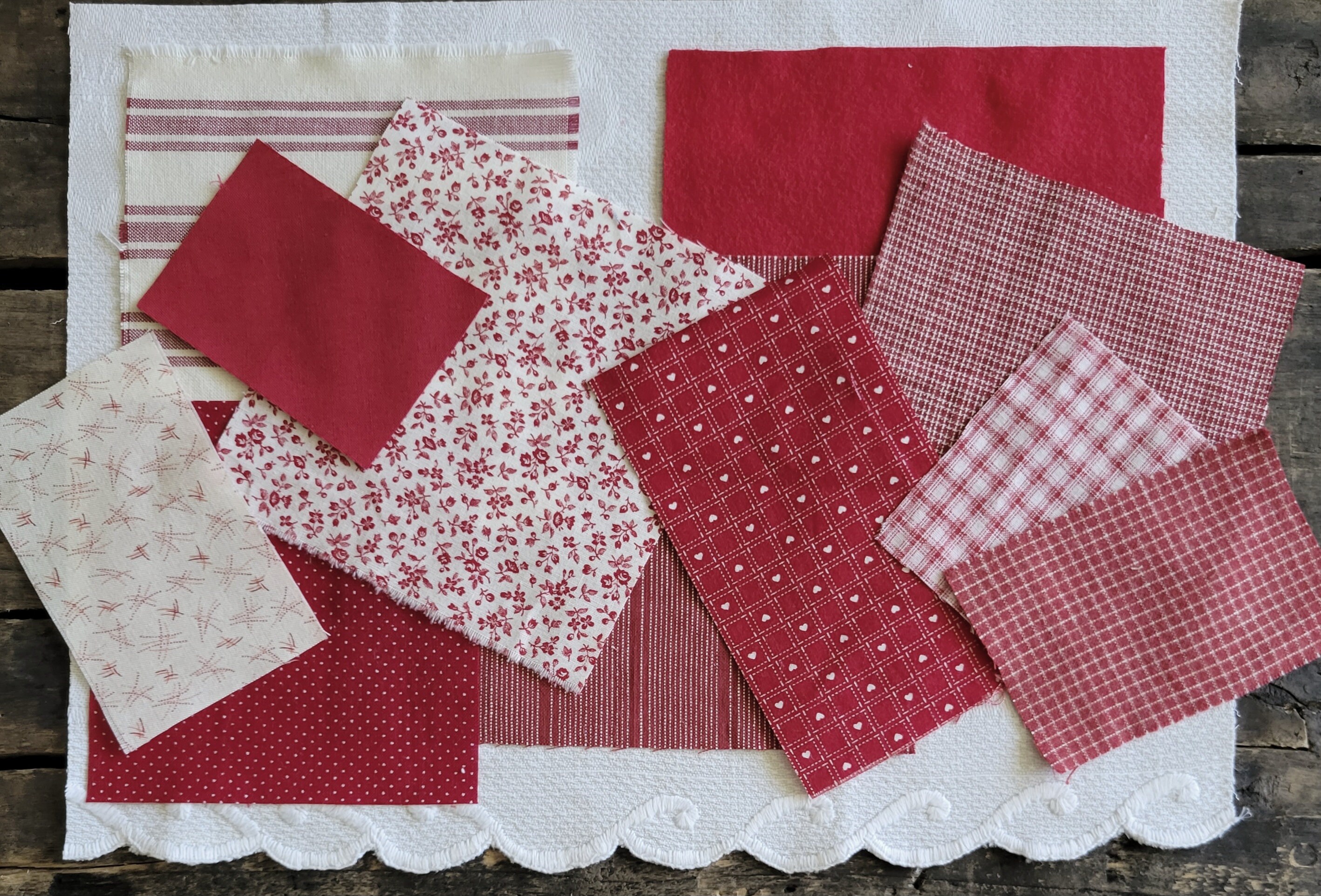 Slow Stitch Red and White Embroidery Kit, Redwork Journaling ...