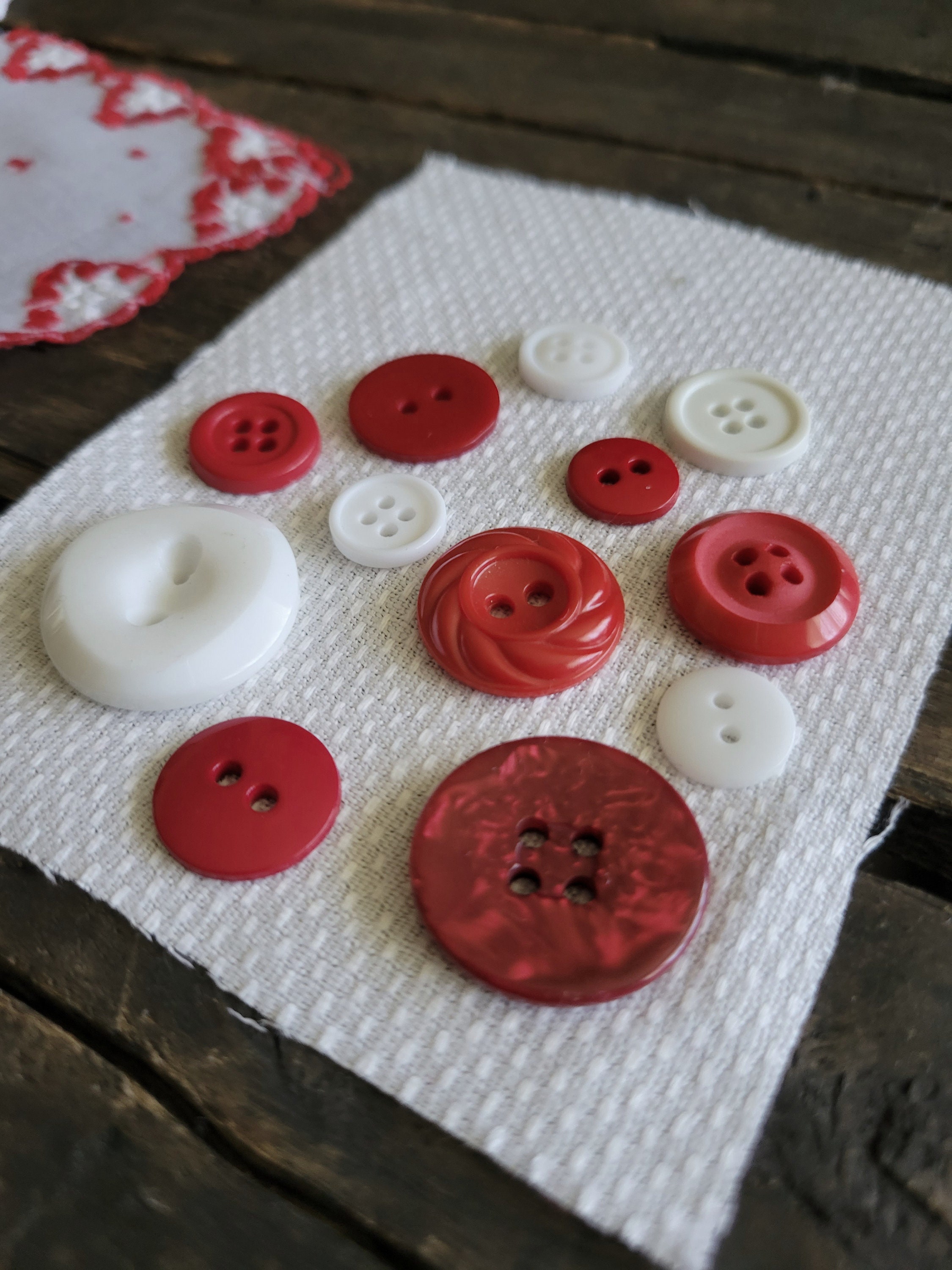 Slow Stitch Red and White Embroidery Kit, Redwork Journaling ...