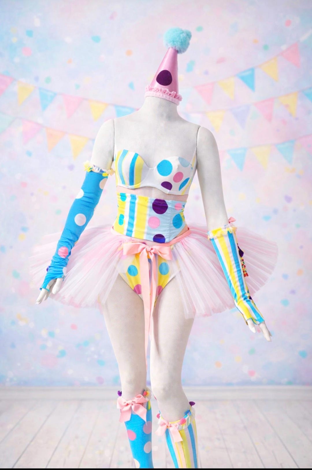 Ready To Go Pastel Circus Clown Costume Carnival Performer Outfit ready-to-go-pastel-circus-clown-costume-carnival-performer-outfit
