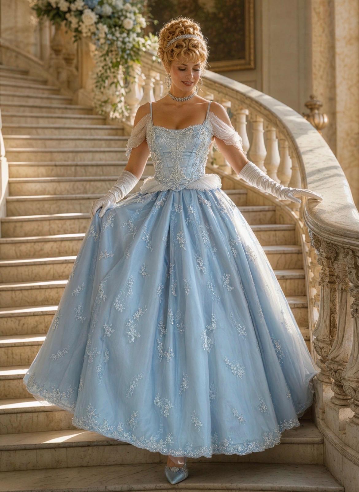 luxury dress up costumes Ready to Go!!deluxe Princess Costume With Overskirt, Cinderella Inspired  Ball Gown, Luxury Performer Dress, Halloween Show Costume