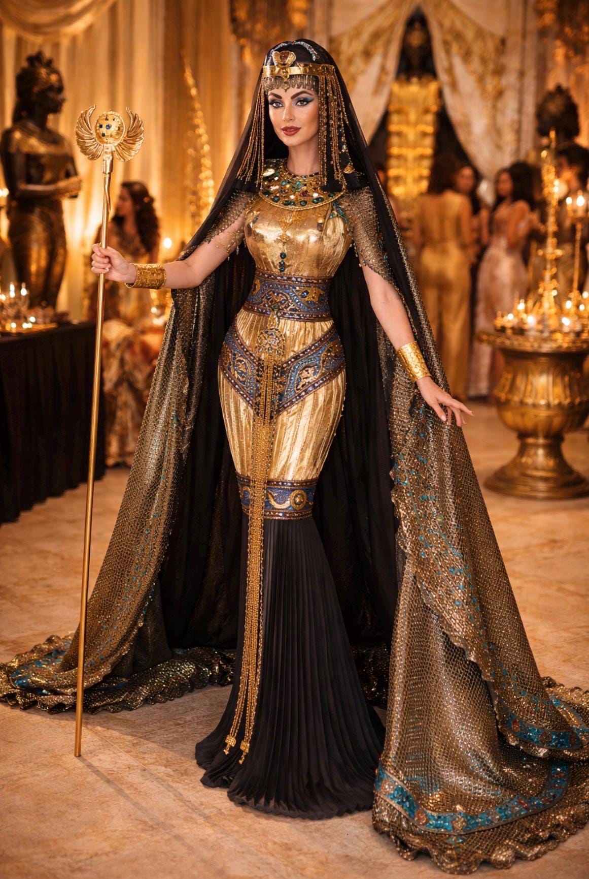 gold cleopatra dress Eloquii Black/Gold Sequin Colorblock Mini Dress- Size 14 (sold out onl –  The Saved Collection main image 0