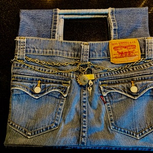 Computer Bag/Case Repurposed Denim Steampunk Jeans