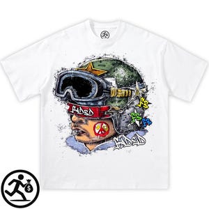 Camiseta de calle del ejército, camiseta de calle, camiseta Y2K Hearts Chrome, camiseta de opio, camiseta Y2K, camiseta de moda, camisetas extragrandes, camisetas cuadradas, camisetas de anime