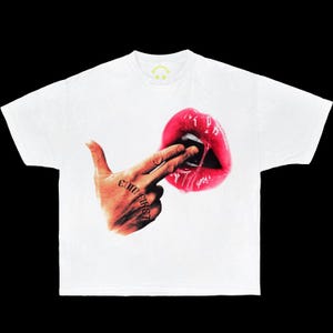 Hot Finger Mouth Boxy Garment-Dyed Tee Streetwear Shirt Y2K Shirts, animal tees, opium shirt, y2k shirt, fashion shirt, animal shirts