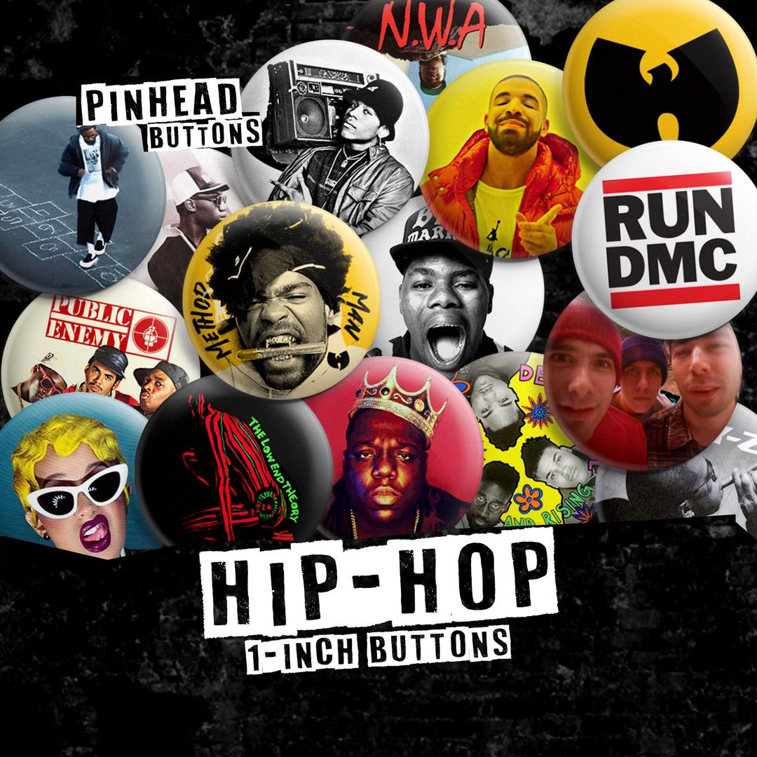 Hip Hop Music 1 Inch (25mm) Pin Back Buttons - Rap Music - Etsy